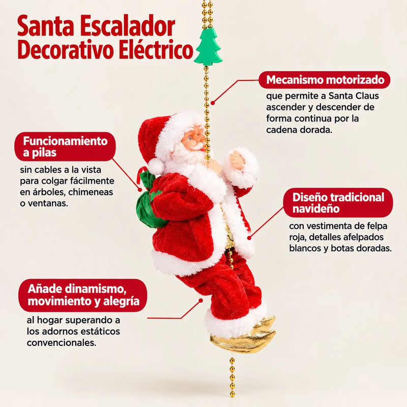 🎅Papá Noel Escalador Eléctrico 🎅 | 🎄 ¡LA MAGIA DE LA NAVIDAD EMPIEZA AQUÍ!✨